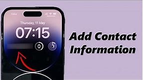 How To Add Your Contact Information On iPhone Lock Screen