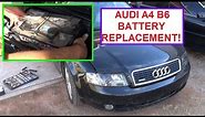 Battery Replacement on Audi A4 B6 .How to remove and replace the Battery AUDI A4 B6