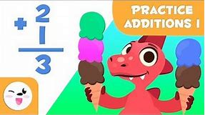 Addition exercises for kids - Learn to add with Dino - Mathematics for kids