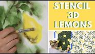 How To Stencil 3D Lemons That Look Like Wallpaper