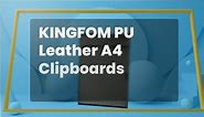 KINGFOM PU Leather Hardboard Office Clipboard, Magnetic Clip A4 Letter Size Clip Boards with Pen Holder for Nurses, Students, Teacher Black