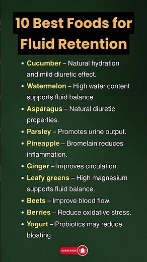 10 Best Foods for Fluid Retention
