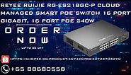 Reyee Ruijie RG-ES218GC-P Cloud Managed Smart POE Switch 16 Port Gigabit, 16 Port POE 240W