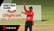 Cricket's first red card shown in historic moment