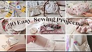 10 Easy Sewing projects, Scrap Fabric Ideas, Craft Compilation Video