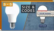 Standard Light Bulb - Size & Codes | Spec. Sense
