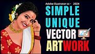 How to Perfectly Make Vector Portrait Painting | Vector Art in Adobe Illustrator | Digital Art