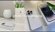 iphone 14 pro unboxing (silver) | aesthetic