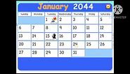 Starfall Calendar - The Real January 2044 Calendar