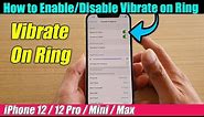iPhone 12/12 Pro: How to Enable/Disable Vibrate on Ring