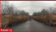 The convoy of “MRAP Mastiff" armored vehicles sent by UK is moving towards front in Ukraine