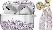 Maxjoy for Airpods Pro Case Cover, Clear Glitter Air Pod Pro Case for Women Girls with Lanyard Cute Hard Bling Protective iPod Pro Cover Compatible AirPods Pro Charging Case 2019, Clear