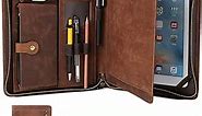 Leather Case for ipad Pro 11" Genuine Leather Smart Folio for 11-inch ipad pro 11 case with Pencil Holder Zipper Pocket iPad Leather Case for iPad 11/ iPad 10.5/iPad 9.7 (Customize Yours)