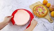 QUWOLACE Adjustable Silicone Pie Crust Shield, Pie BPA-free Pie Crust Protector Cover Kitchen Tool for Baking Pie Pizza, Fit 8-10.7 Inch Pies- Dishwasher Safe (Red)