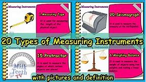 20 Types of Measuring Instruments for kids | Devices and Instruments used to measure things