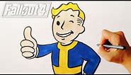 How to draw Vault Boy From Fallout 4 drawing lesson