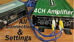 4 CH CAR Amplifier Complete Wiring & Sound Settings