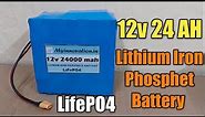 12v 24AH Lithium Iron Phosphet Battery, Better Than Lead Acid Battery
