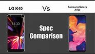 LG K40 vs Samsung Galaxy A10e Spec Comparison