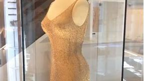 Marilyn Monroe's "happy birthday" dress from 1962. Designed by Bob Mackie and Jean Louis, Marilyn's request was that they make “a dress only Marilyn Monroe could wear”. The dress is made from souffle silk, which has since been banned and discontinued due to its high flammability.