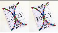 Easy & Beautiful white paper New year Card making |Handmade Happy New year 2023 |DIY Greeting Card