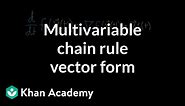 Vector form of the multivariable chain rule