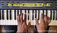 How to Play the D Flat Minor Chord - Db Minor on Piano and Keyboard - Dbm, Dbmin