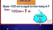 Converting cm to m | Centimeter to Meter Conversion (cm to m) | Metric Units of Length Math #shorts