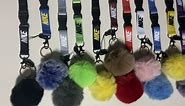 Nike-Compatible Lanyard, ID Holder with Pom-Pom, Keychain for Phones, Bags, Keys (Black, Pink, White)