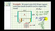 Example: Determine Square Yards from Square Feet Application