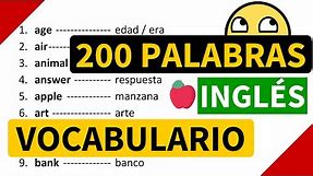 200 palabras importantes en inglés y su significado en español con pronunciación [Vocabulario 2]
