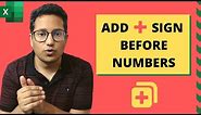 How to Add Plus Sign (+) Before Positive Number in Excel (Easy Custom Formatting Trick)