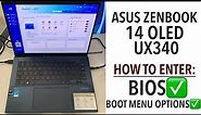 ASUS ZENBOOK 14 OLED UX340- How To Enter Bios (UEFI) & Boot Menu Options