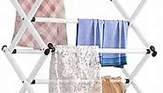 Household Indoor Folding Clothes Drying Rack, Dry Laundry and Hang Clothes,Towel Rack for Storage (White)