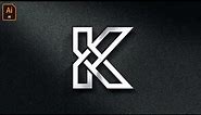 K letter logo design illustrator