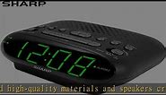 SHARP AM/FM Clock Radio Alarm Clock, Wake to Alarm or Radio, Dual Alarms, Easy to Read LED Green Di