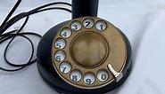 Vintage Antique Candlestick Rotary Dial Phone Brass Finish Table Decorative Telephone |VintiquE|