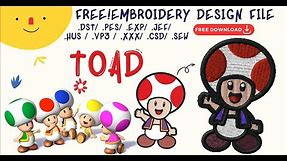 Free Computer Embroidery Design Sharing and Tutorial -Super Mario 【Toad】