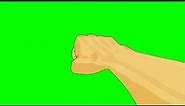 Animated Right Handed Fist Punch ~ Green Screen ~ Fun Channel