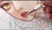 Draw Cat Goddess from Anime Style to Semi Realistic | Huta Chan