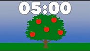 5 Minute Timer: Falling Apples Animated Timer