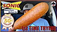 Sonic® | Corn Dog Review! | 1st Time Eating a Corn Dog! | .50 Cents