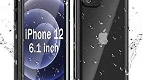 Janazan iPhone 12 Pro Max Waterproof Case, Clear Sound Quality Full Body Protective Case with Built-in Screen Protector, Heavy Duty Shockproof Sandproof for iPhone 12 Pro Max 6.7 inch (Black)