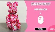 Bearbrick Bape Camo 400% Pink ( Part 1) - Papercraft | Craft Cube