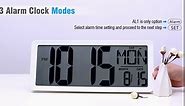 Atomic Clock with Backlight, 14.2" Digital Wall Clock Large Display, Battery Operated Digital Alarm Clock with Day, Date & Temperature, Count Up Down Timer Clock for Home, Office