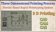 Three Dimensional Printing Process (3 D Printing - Powder Based Rapid Prototyping System)