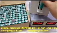 Test Samsung INR18650-20R M 2000mAh high amp 30A power battery from China Geegood