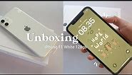 iPhone 11 white unboxing 🤍 (128gb) in 2023 my first iphone ✨+ camera test & set up