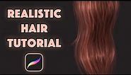 Draw Realistic Hair in Procreate | Procreate Tutorial For Beginners