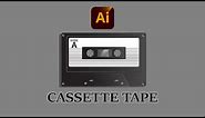 CASSETTE TAPE Illustration - Adobe Illustrator Tutorial